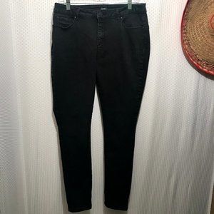 Jones New York Jeans Stretchy, Tappered leg, Black Women's Size 14 High Rise